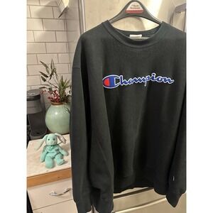 Vintage Embroidered Champion Crewneck Sweatshirt Rap Hip Hop Y2K